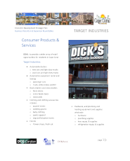 Target Industry: Consumer Products & Services sheet